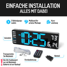 Lade das Bild in den Galerie-Viewer, Opis Clock 1: Die digitale Wanduhr mit leuchtenden Ziffern