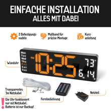 Lade das Bild in den Galerie-Viewer, Opis Clock 1: Die digitale Wanduhr mit leuchtenden Ziffern
