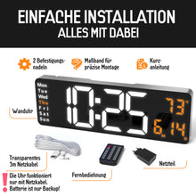 Lade das Bild in den Galerie-Viewer, Opis Clock 1: Die digitale Wanduhr mit leuchtenden Ziffern