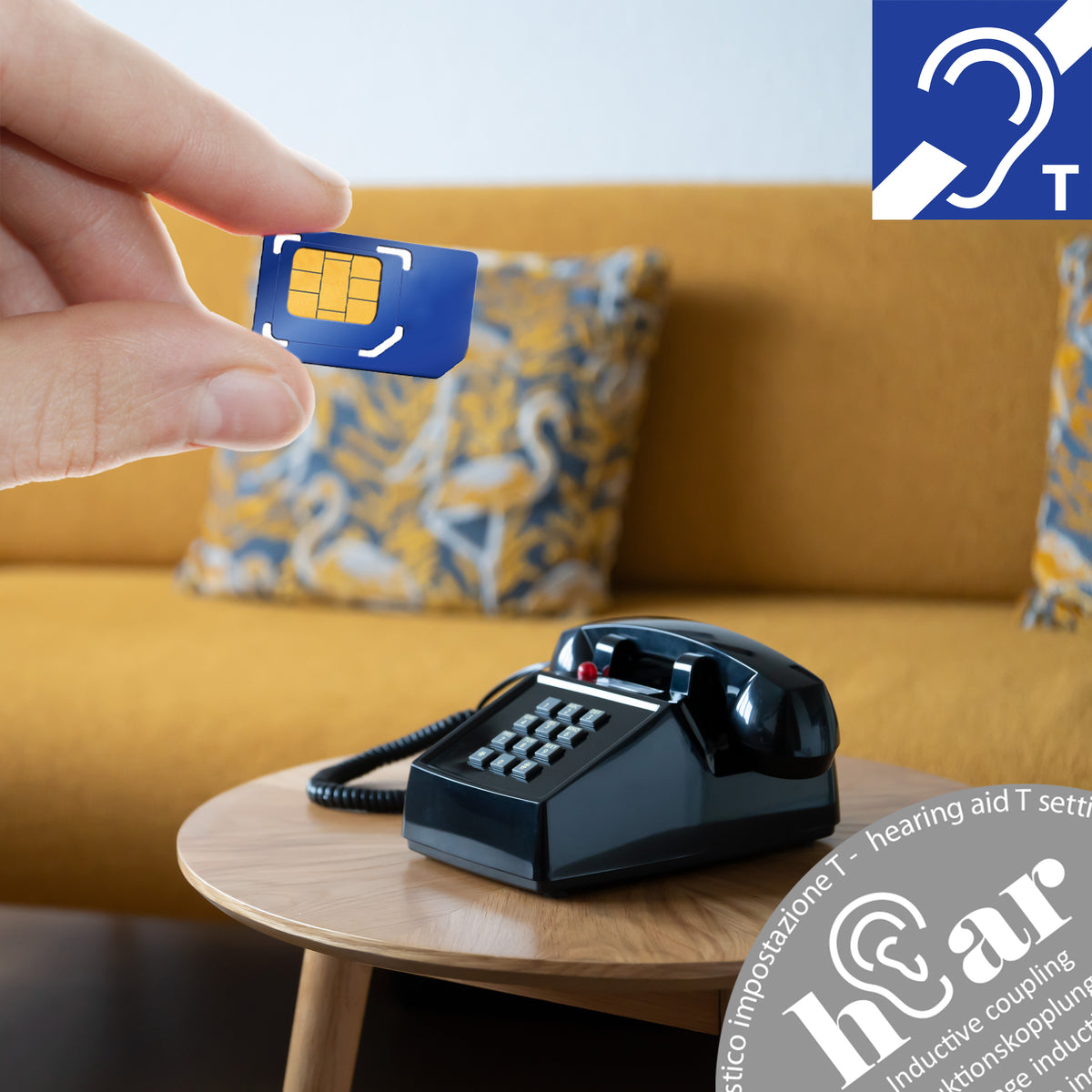 Opis PushMeFon mobile hEar Tischhandy / GSM-Tischtelefon / Seniorenhandy