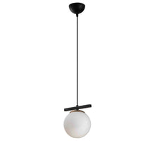 Lade das Bild in den Galerie-Viewer, Opis Serie 6 - Elegante, weiße Glaskugel-Lampen mit Befestigung aus schwarzem Metall