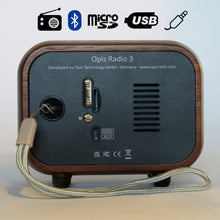 Lade das Bild in den Galerie-Viewer, Opis Radio 2 & 3 – Kleiner Hölzerner Retro Bluetooth Lautsprecher und UHF-Radio