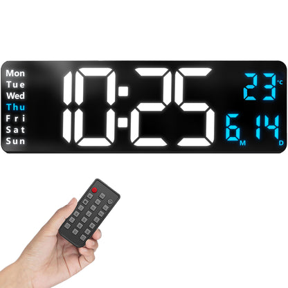 Opis Clock 1: Die digitale Wanduhr mit leuchtenden Ziffern