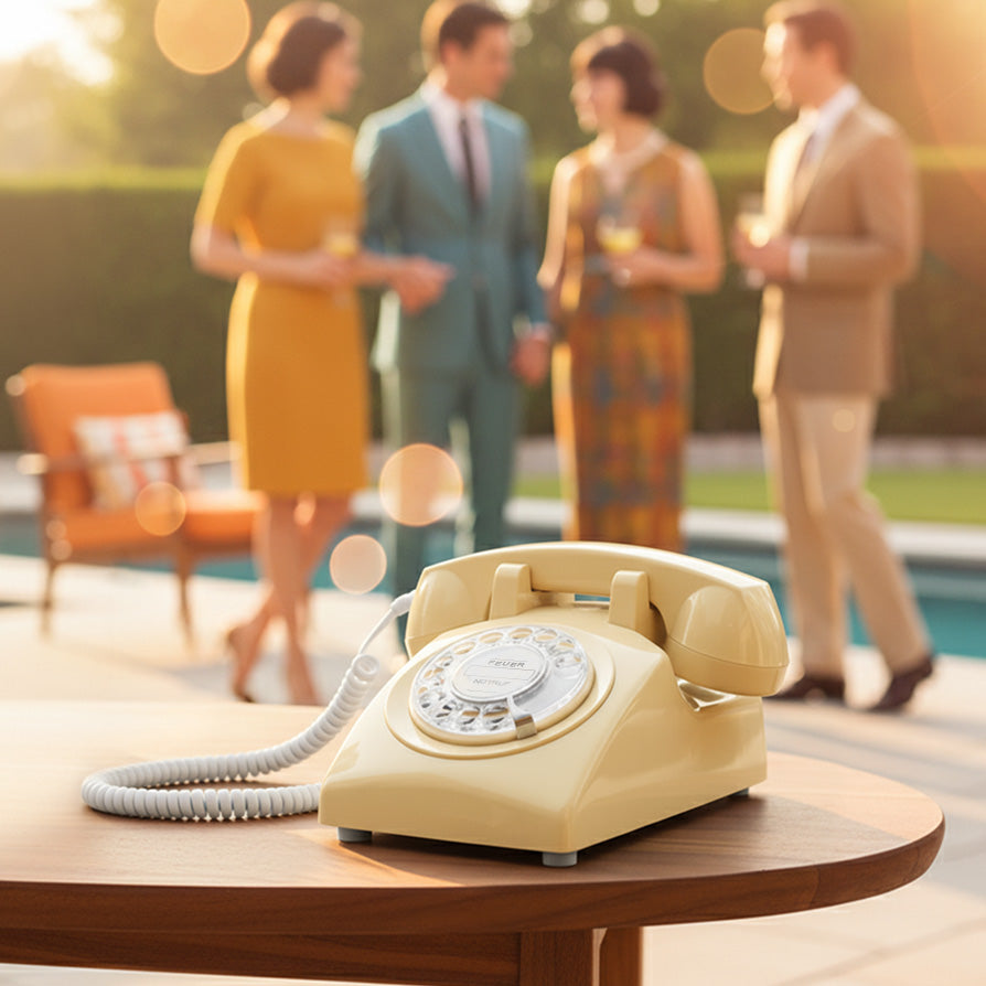 Opis 60s cable retro phone / landline phone / nostalgic phone / vintage phone