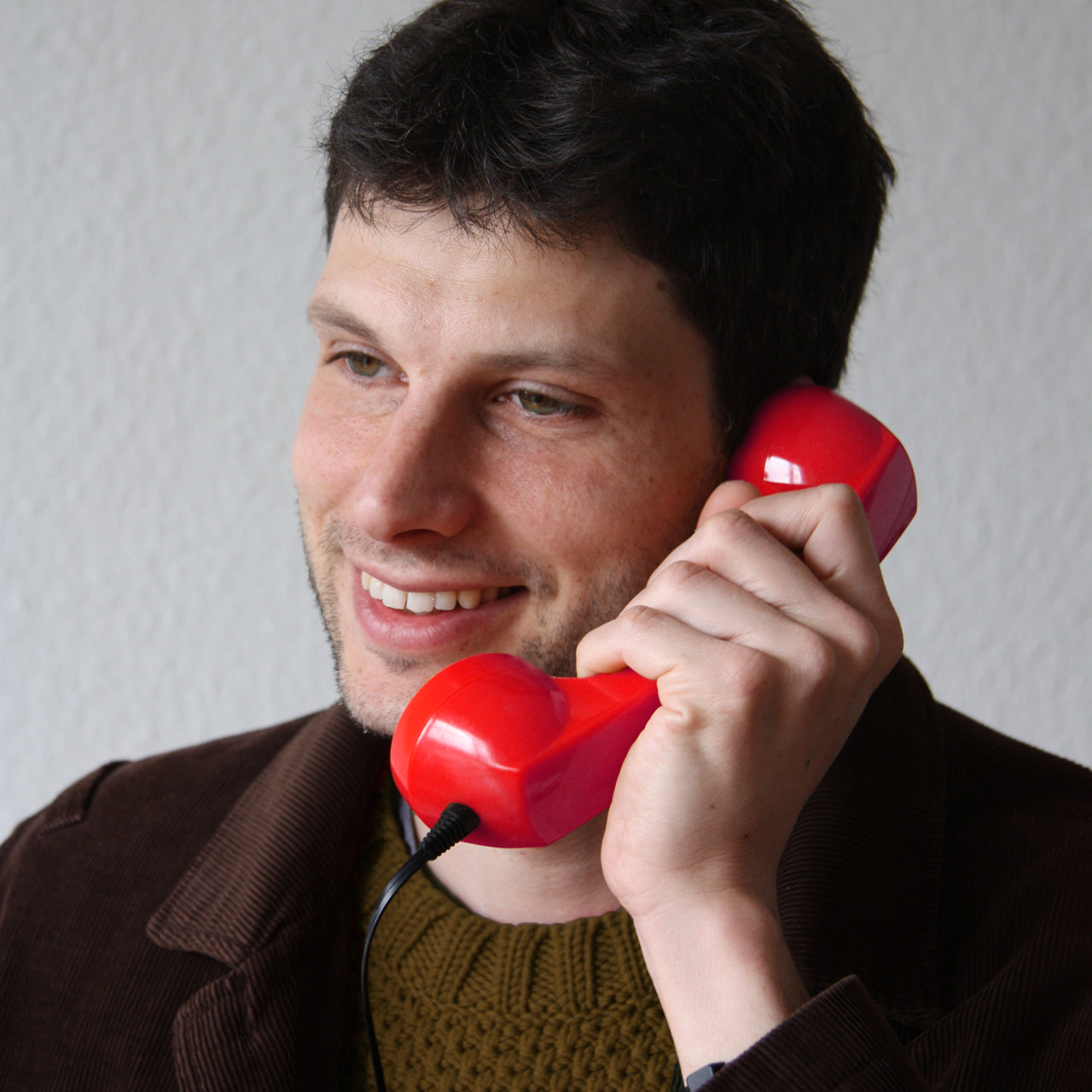 Opis 60s micro mobile phone handset, retro handset for smartphones, iPhone, Samsung, Huawei, etc.