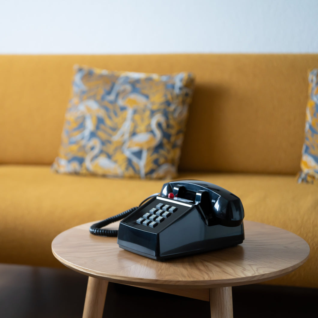 Opis PushMeFon cable retro phone with buttons, button phone, landline phone, US phone
