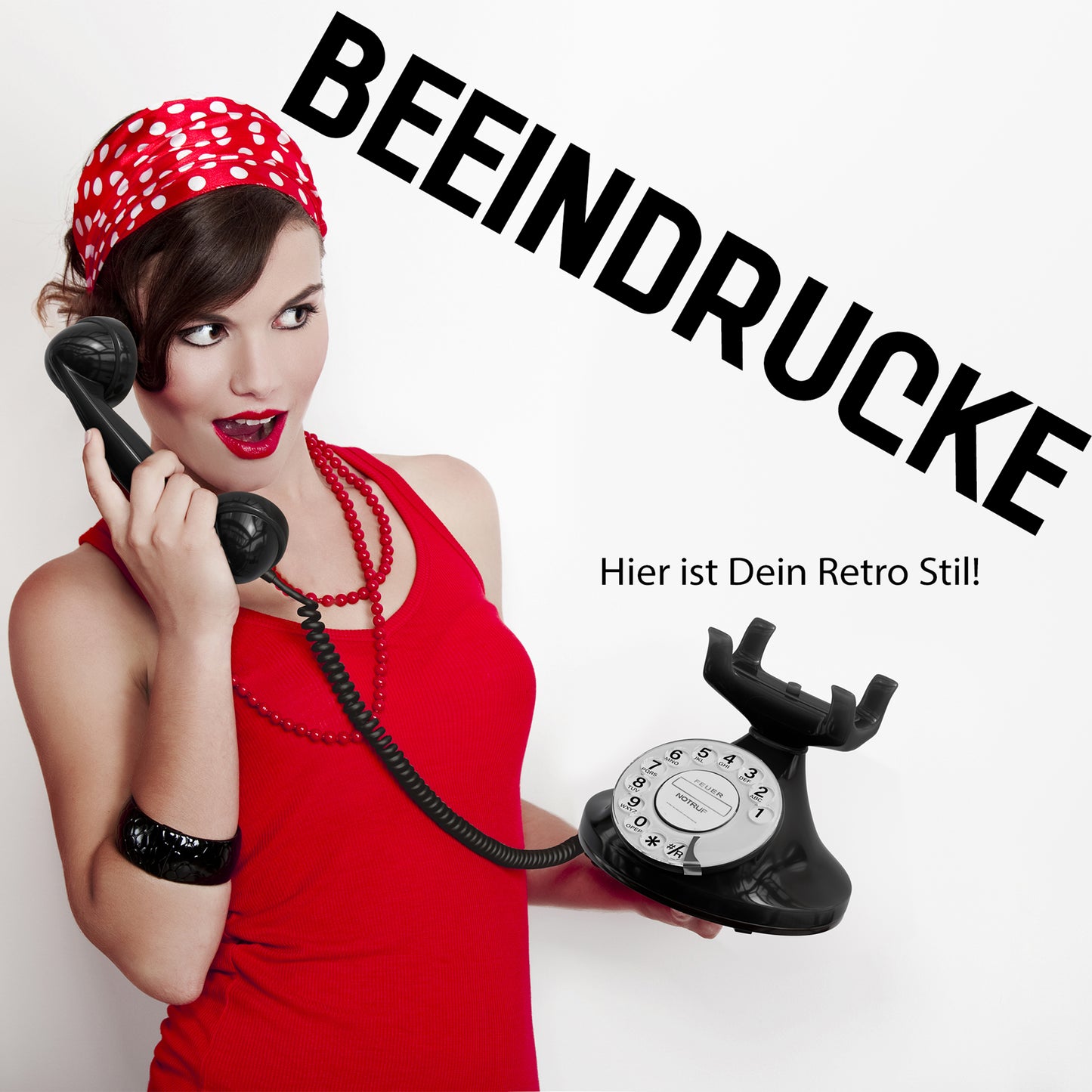 Opis Technology FunkyFon Cable Black | 1920s Vintage Rotary Phone with Electronic Bell
