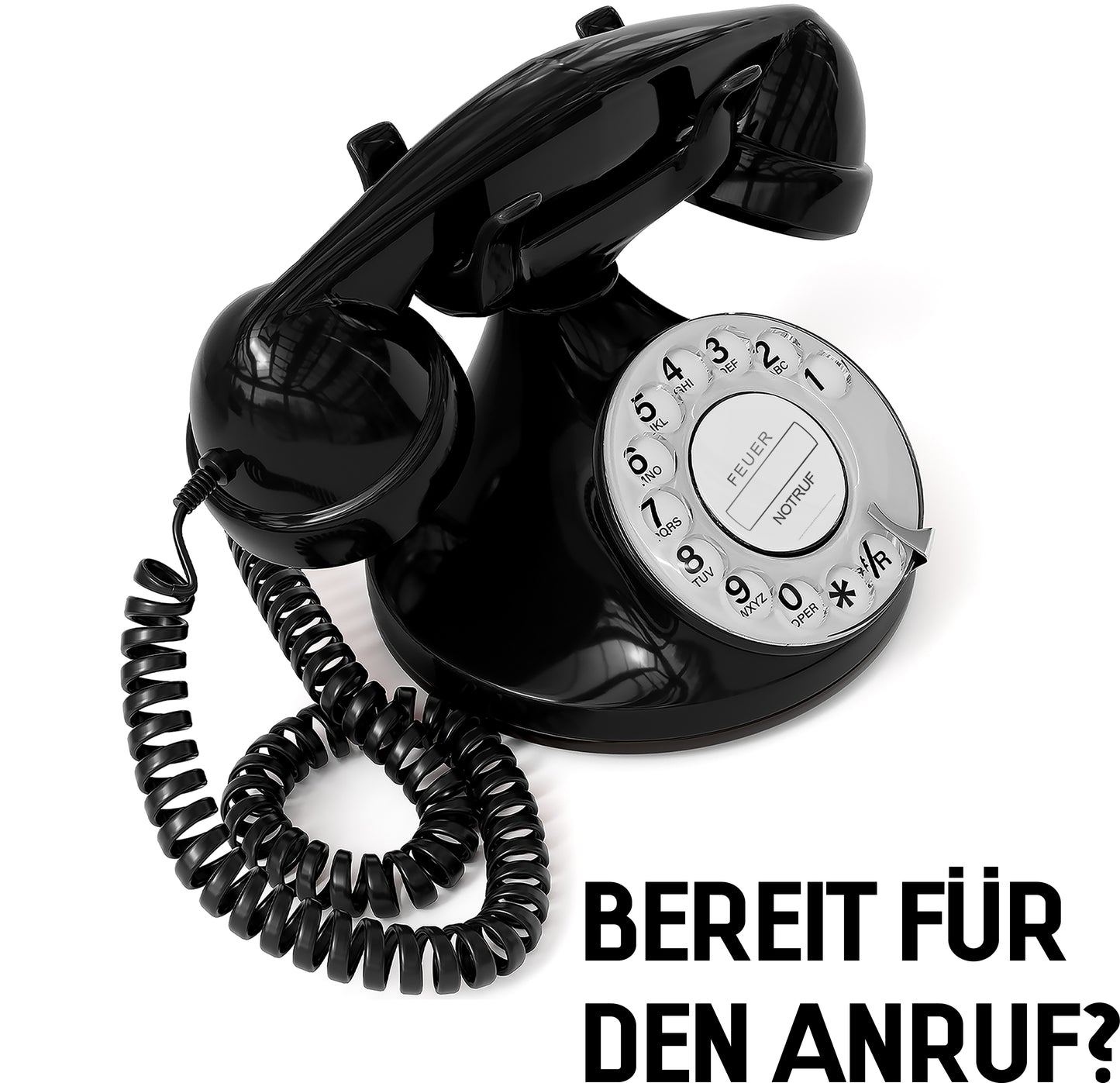 Opis Technology FunkyFon Cable Black | 1920s Vintage Rotary Phone with Electronic Bell