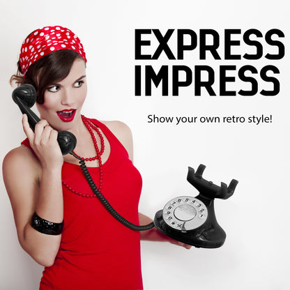 Opis Technology FunkyFon Cable Black | 1920s Vintage Rotary Phone with Electronic Bell