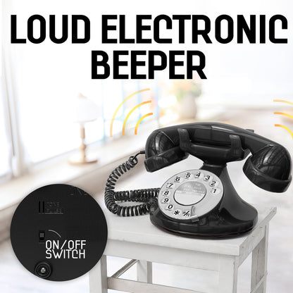 Opis Technology FunkyFon Cable Black | 1920s Vintage Rotary Phone with Electronic Bell