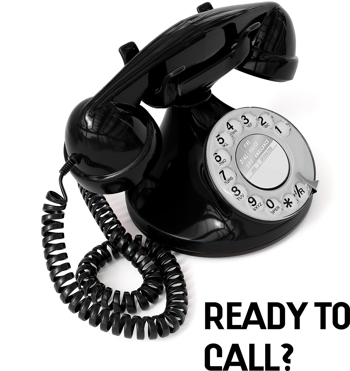 Opis Technology FunkyFon Cable Black | 1920s Vintage Rotary Phone with Electronic Bell