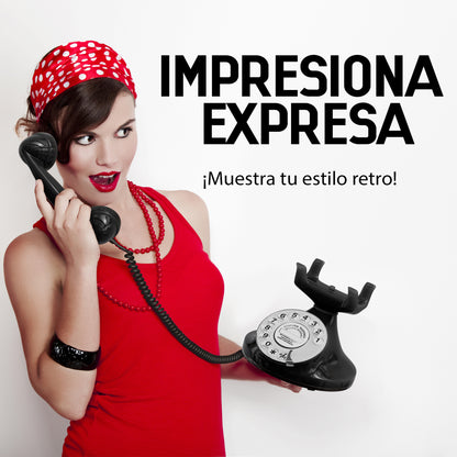 Opis Technology FunkyFon Cable Black | 1920s Vintage Rotary Phone with Electronic Bell