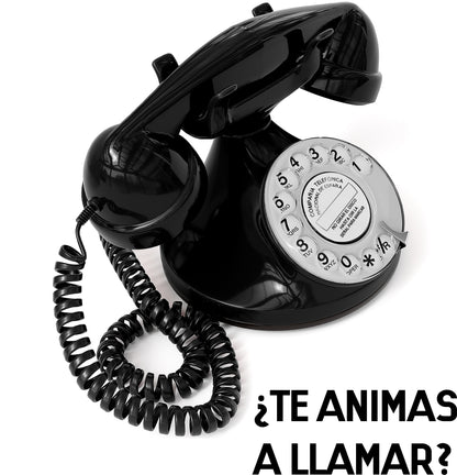 Opis Technology FunkyFon Cable Black | 1920s Vintage Rotary Phone with Electronic Bell