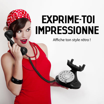 Opis Technology FunkyFon Cable Black | 1920s Vintage Rotary Phone with Electronic Bell