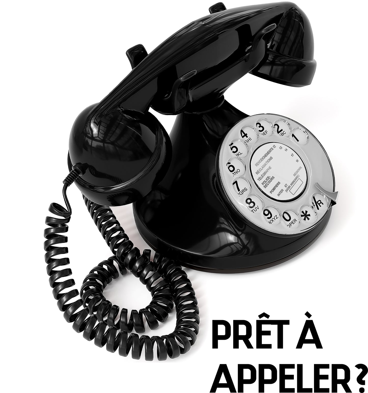 Opis Technology FunkyFon Cable Black | 1920s Vintage Rotary Phone with Electronic Bell