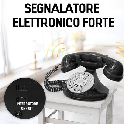 Opis Technology FunkyFon Cable Black | 1920s Vintage Rotary Phone with Electronic Bell