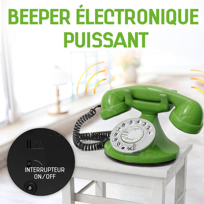 Opis Technology FunkyFon Cable Grün | 1920er Vintage Wählscheibentelefon mit elektronischer Klingel