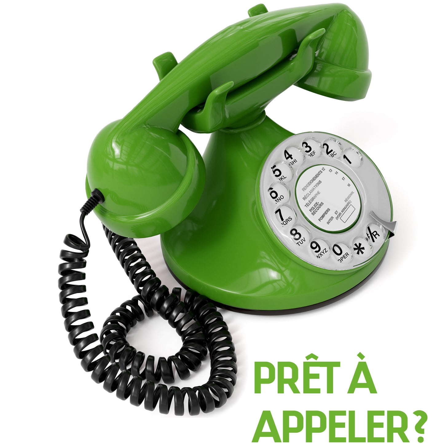 Opis Technology FunkyFon Cable Grün | 1920er Vintage Wählscheibentelefon mit elektronischer Klingel