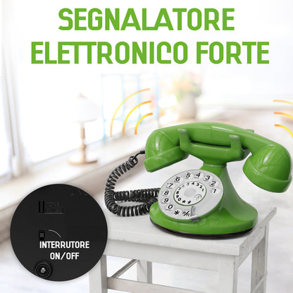 Opis Technology FunkyFon Cable Grün | 1920er Vintage Wählscheibentelefon mit elektronischer Klingel