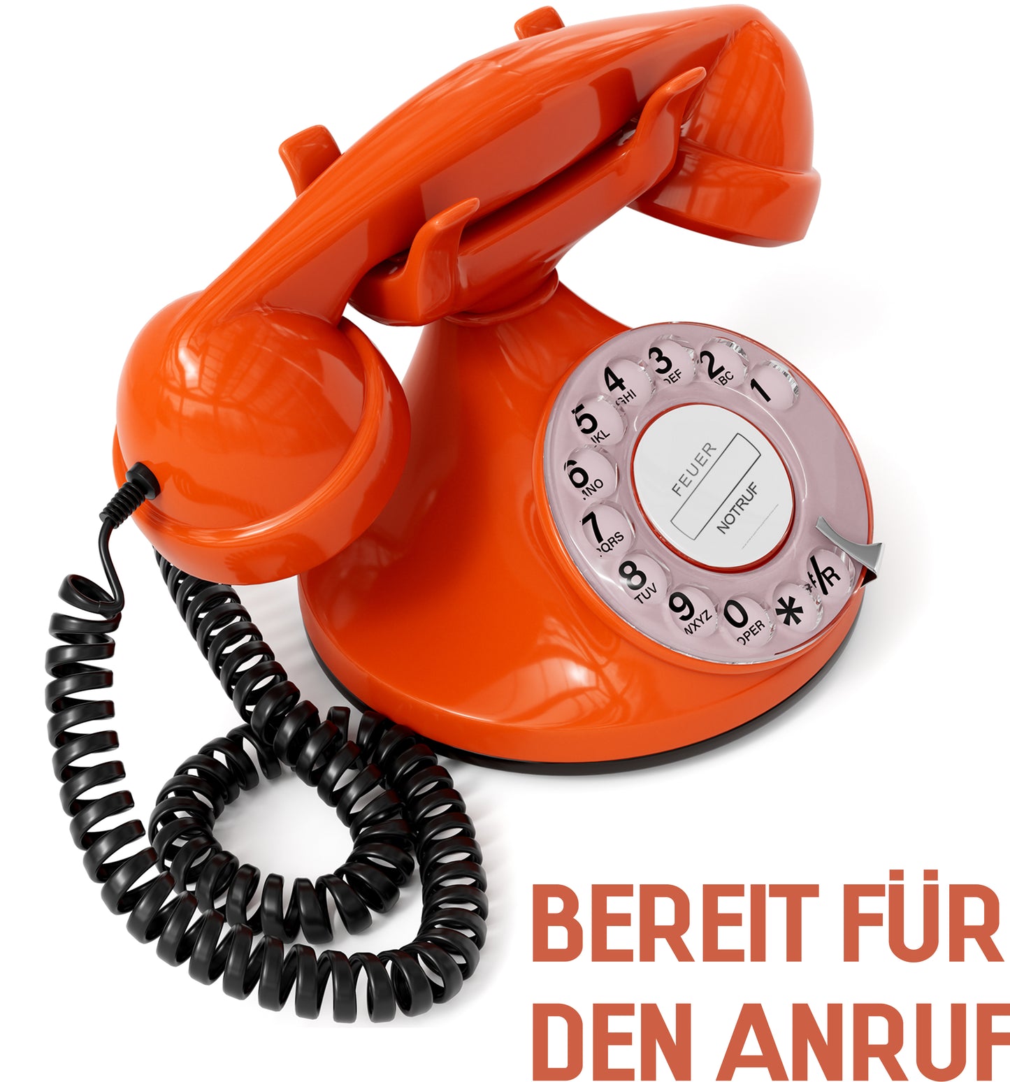 Opis Technology FunkyFon Cable Orange | 1920s Vintage Rotary Phone with Electronic Bell