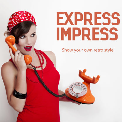 Opis Technology FunkyFon Cable Orange | 1920s Vintage Rotary Phone with Electronic Bell