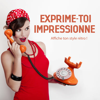 Opis Technology FunkyFon Cable Orange | 1920s Vintage Rotary Phone with Electronic Bell