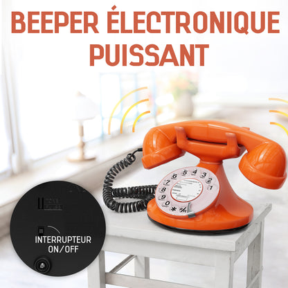 Opis Technology FunkyFon Cable Orange | 1920s Vintage Rotary Phone with Electronic Bell