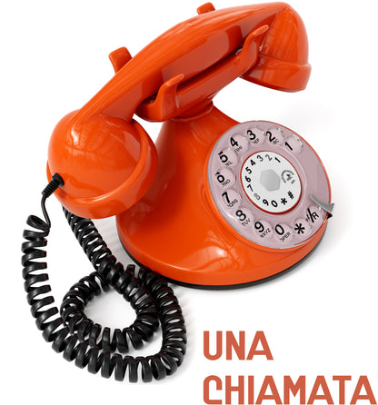Opis Technology FunkyFon Cable Orange | 1920s Vintage Rotary Phone with Electronic Bell