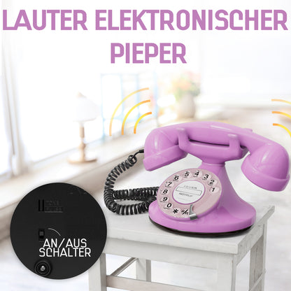 Opis Technology FunkyFon Cable Pink | 1920er Vintage Wählscheibentelefon mit elektronischer Klingel