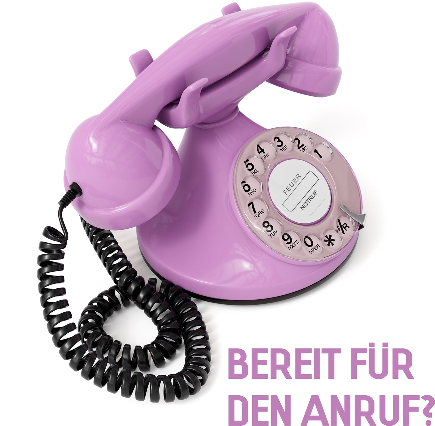 Opis Technology FunkyFon Cable Pink | 1920er Vintage Wählscheibentelefon mit elektronischer Klingel