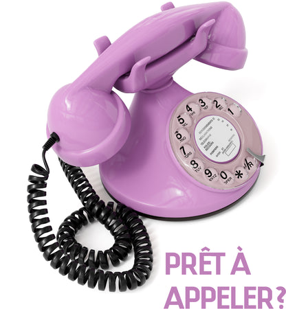 Opis Technology FunkyFon Cable Pink | 1920er Vintage Wählscheibentelefon mit elektronischer Klingel