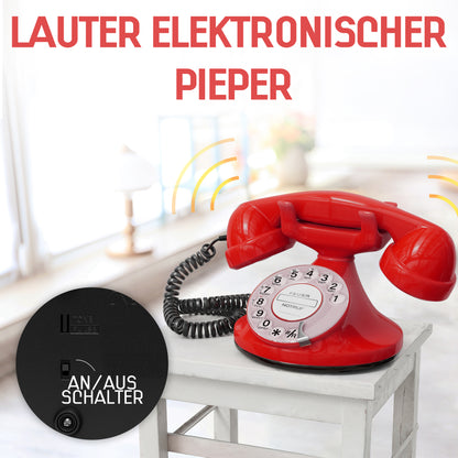 Opis Technology FunkyFon Cable Rot | 1920er Vintage Wählscheibentelefon mit elektronischer Klingel