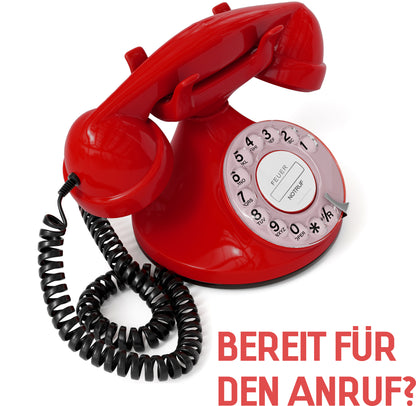 Opis Technology FunkyFon Cable Rot | 1920er Vintage Wählscheibentelefon mit elektronischer Klingel