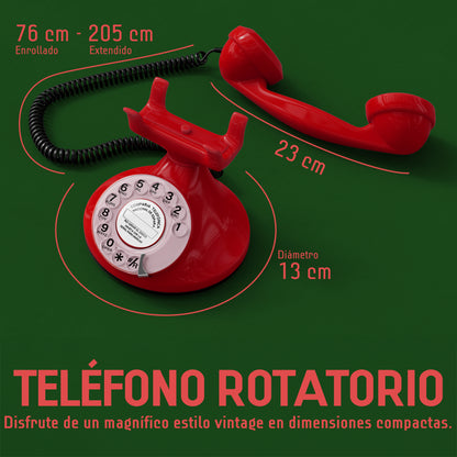 Opis Technology FunkyFon Cable Rot | 1920er Vintage Wählscheibentelefon mit elektronischer Klingel