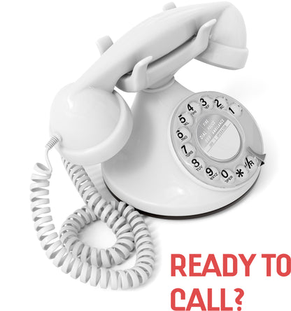 Opis Technology FunkyFon Cable White | 1920s Vintage Rotary Phone with Electronic Bell