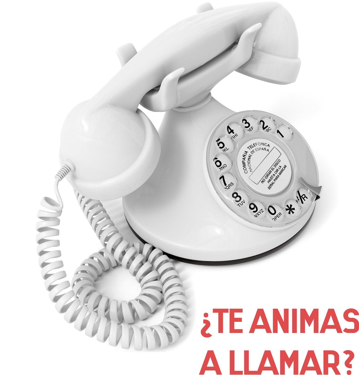 Opis Technology FunkyFon Cable White | 1920s Vintage Rotary Phone with Electronic Bell