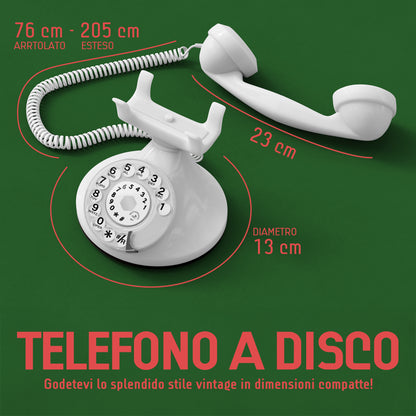 Opis Technology FunkyFon Cable White | 1920s Vintage Rotary Phone with Electronic Bell
