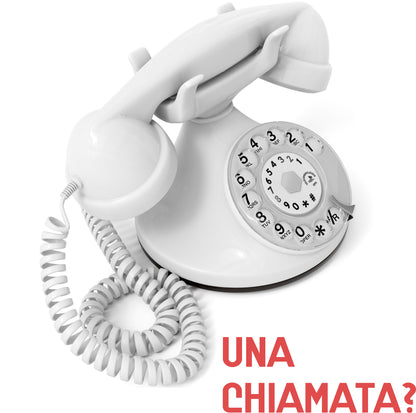 Opis Technology FunkyFon Cable White | 1920s Vintage Rotary Phone with Electronic Bell