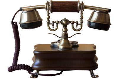 Opis 1921 cable Retrotelefon aus Holz und Metall / Holztelefon / Klassisches Telefon
