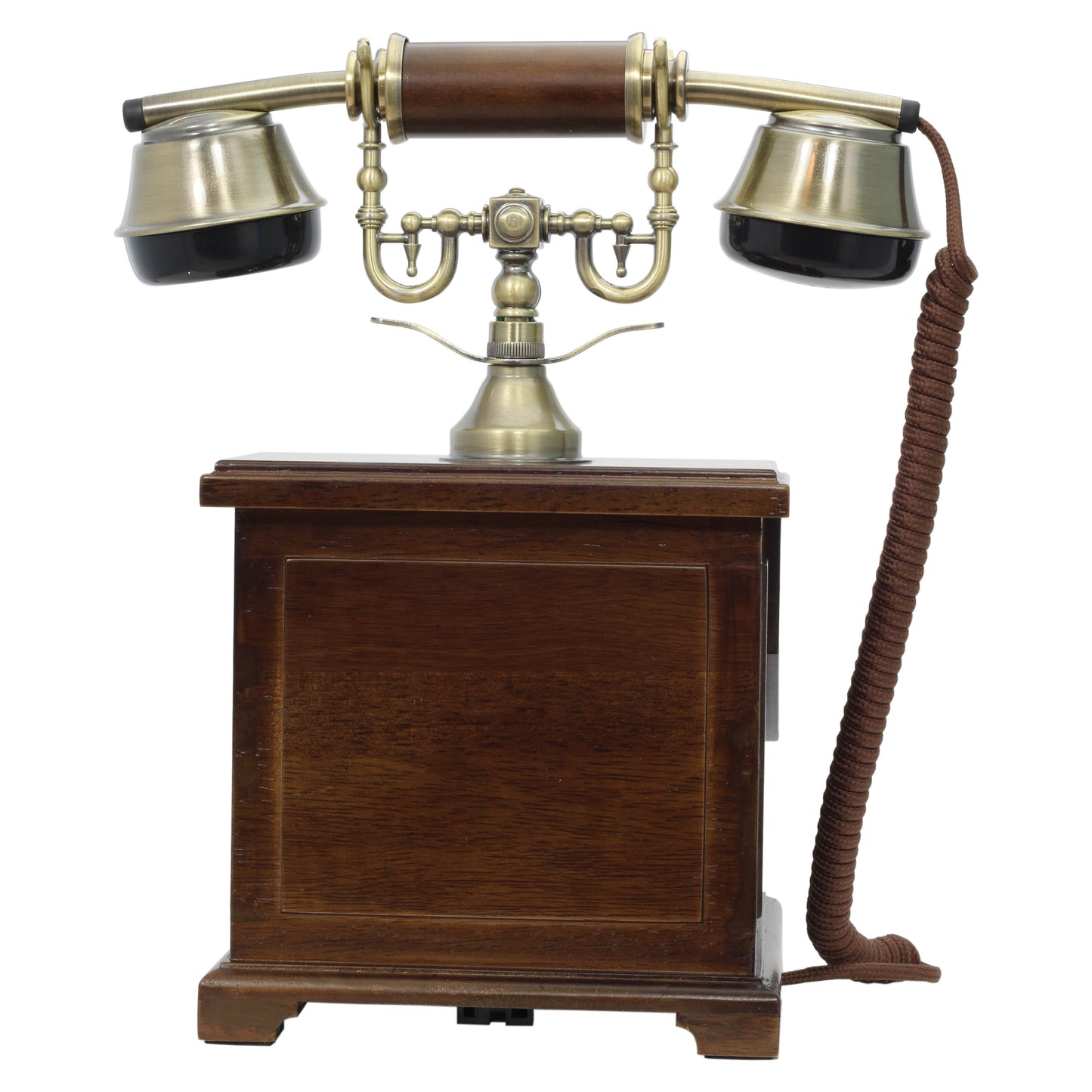 Opis 1921 cable Retrotelefon aus Holz und Metall / Holztelefon / Klassisches Telefon