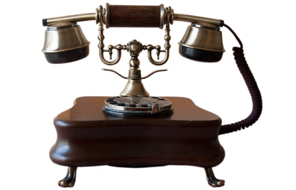 Opis 1921 cable Retrotelefon aus Holz und Metall / Holztelefon / Klassisches Telefon