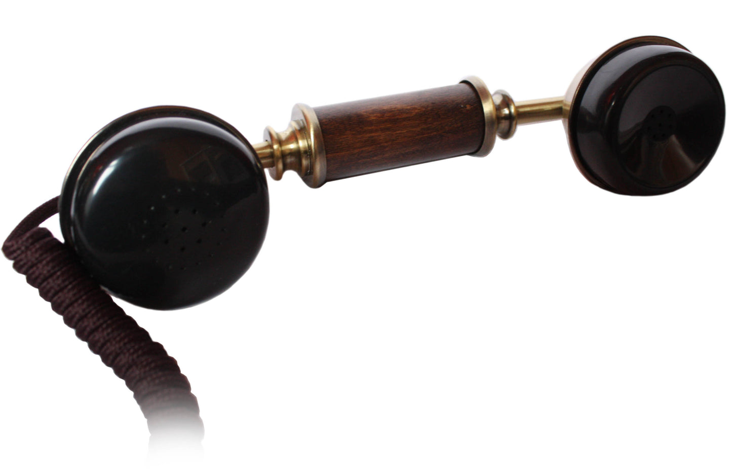 Opis 1921 cable Retrotelefon aus Holz und Metall / Holztelefon / Klassisches Telefon