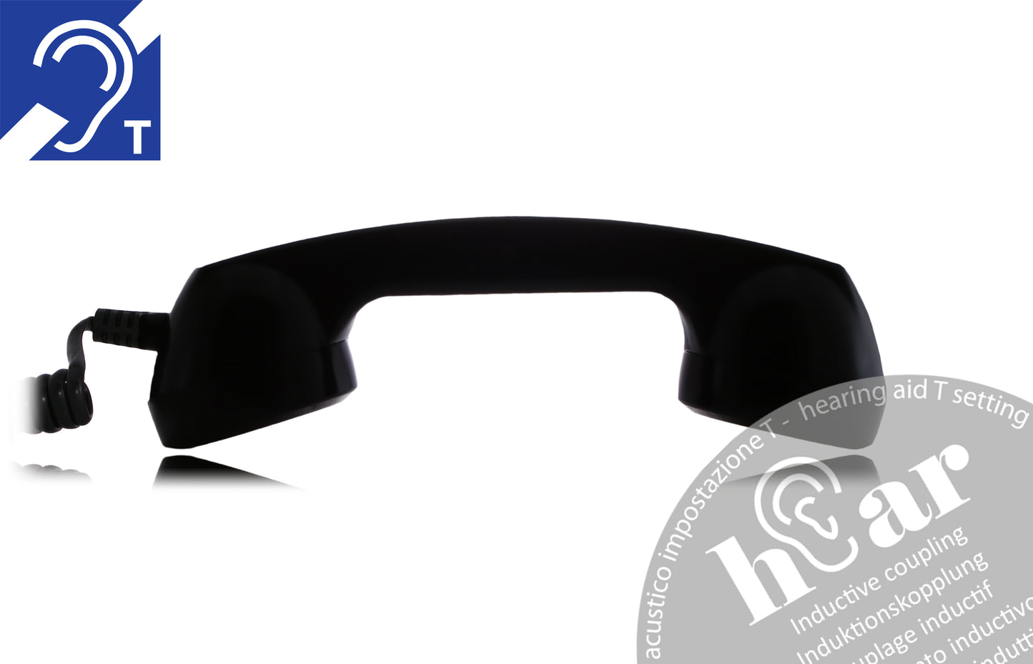 Opis 60s micro hEar telephone handset for hearing aid wearers / retro handset for all modern smartphones