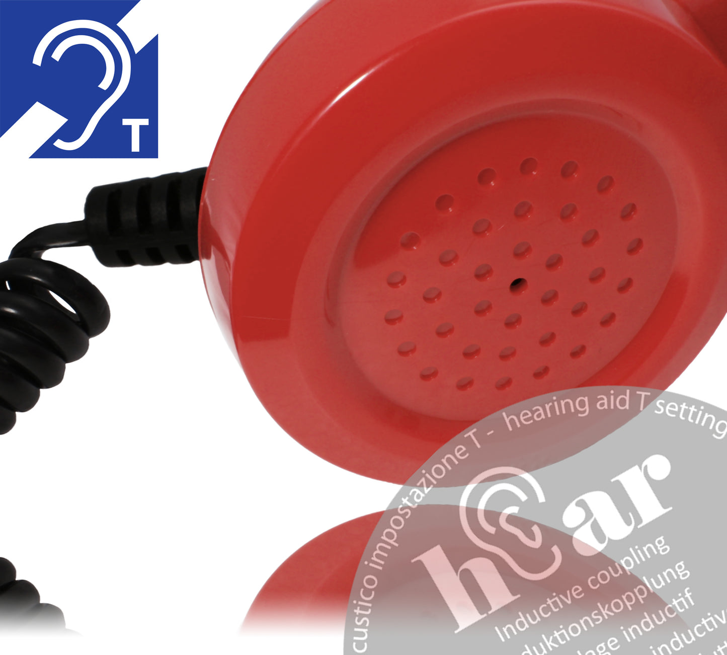 Opis 60s micro hEar telephone handset for hearing aid wearers / retro handset for all modern smartphones
