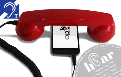 Opis 60s micro hEar telephone handset for hearing aid wearers / retro handset for all modern smartphones