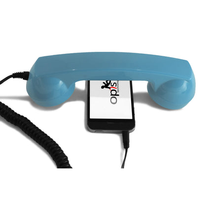 Opis 60s micro mobile phone handset, retro handset for smartphones, iPhone, Samsung, Huawei, etc.