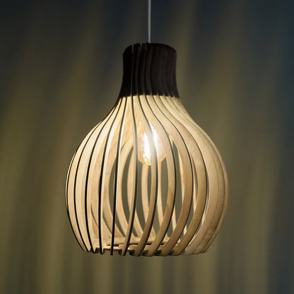Opis Serie 2 - Holz-Hängelampen hergestellt aus eleganten, zusammensteckbaren Teilen