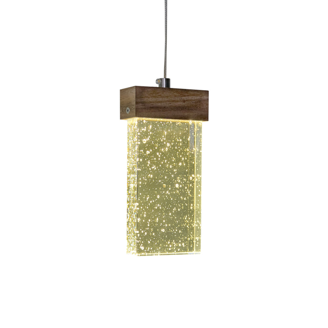 Opis Series 4 - Dimmable bubble glass lamps with wood and metal components