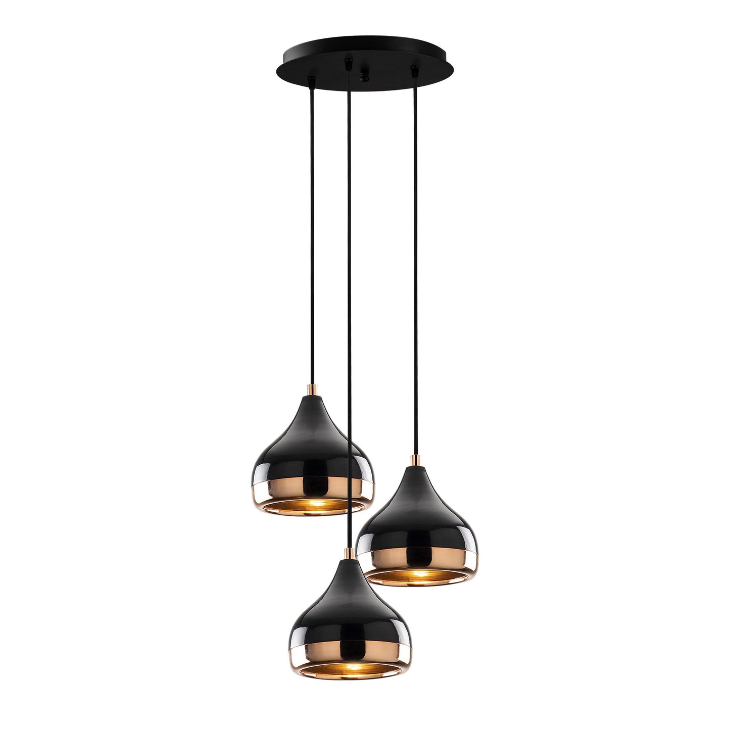 Opis Serie 5 - Elegante Lampen aus schwarzem Metall und Kupfer