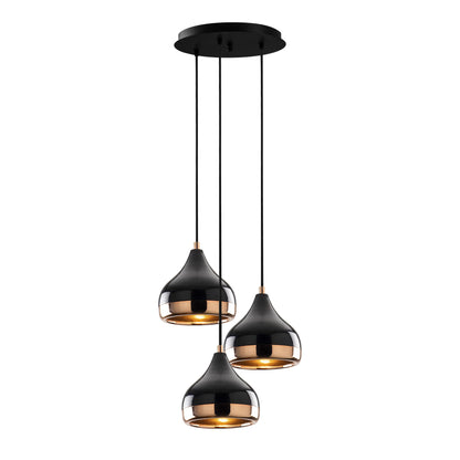 Opis Serie 5 - Elegante Lampen aus schwarzem Metall und Kupfer